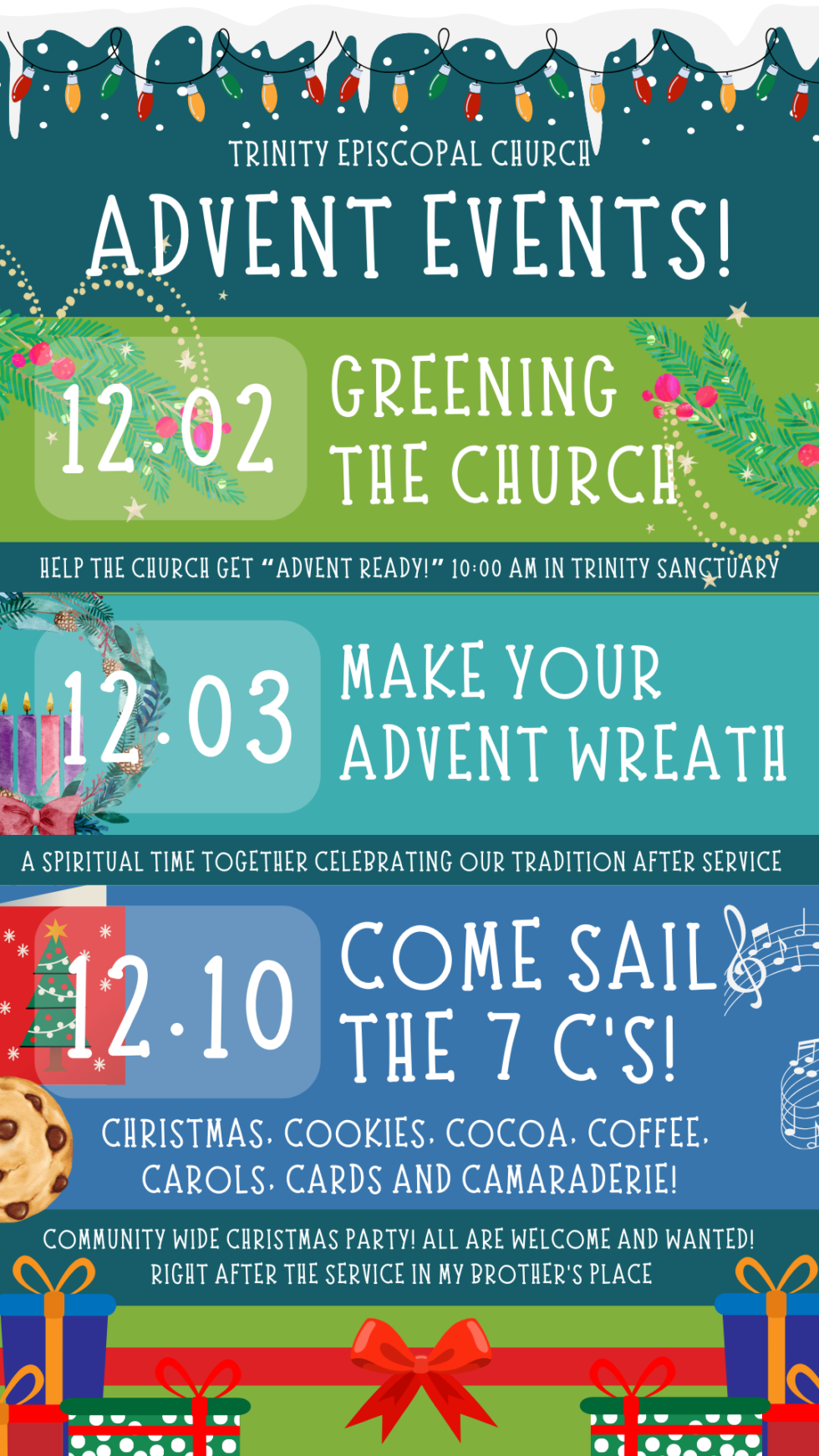 Save The Dates Advent Trinity Episcopal Church in Downtown Toledo